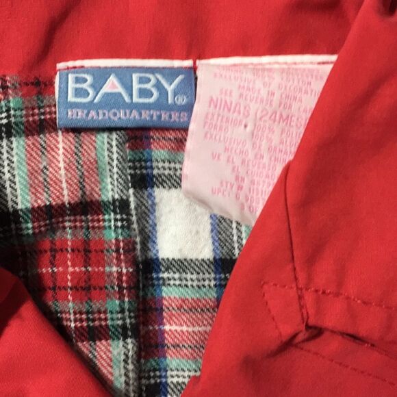 Baby Girl Red Trench Style Jacket 24 Months Flannel Lined Spring Summer - Picture 6 of 11